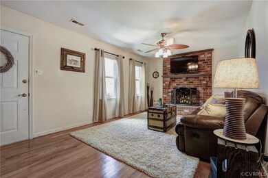 Enter into the living room with hardwood flooring