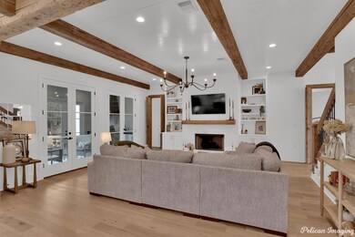 Living room fireplace from Kitchen