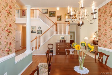 From the dining room, you can see the stairway to