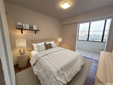 Bedroom with increased space due to the enclosed l