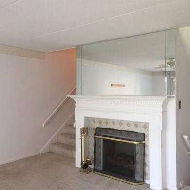 STEPS DOWN TO LIVING ROOM AREA WITH FIREPLACE AND 
