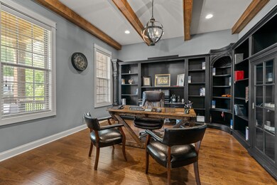 Spacious office with barn doors.