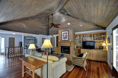 view to fireplace