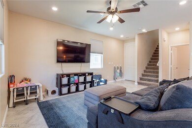 Recessed lighting and Ceiling fan in great-room