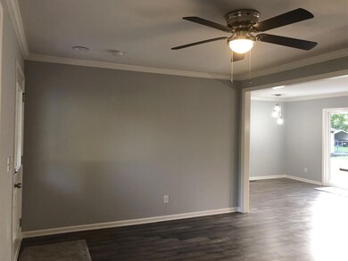 View from living room to dining area