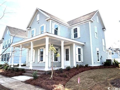 View of home's exterior with covered porch