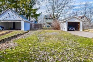 Backyard and garage.