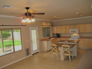 family room with a view of kitchen