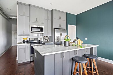 Ample storage in the soaring cabinets and soft clo
