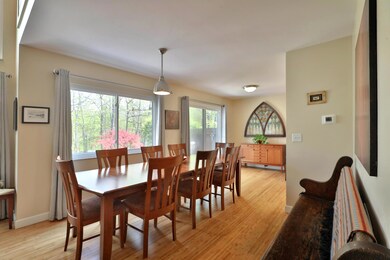 Dining room with a view of ravine