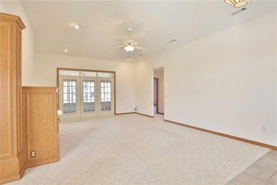 View into living room from the dining room.