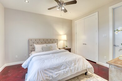 Neutral tones and high ceilings create a restful r