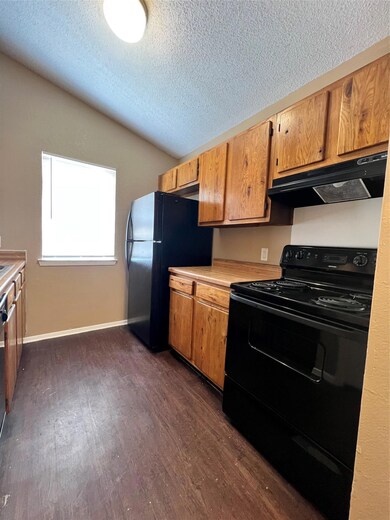 Kitchen featuring range, extractor fan, freestand