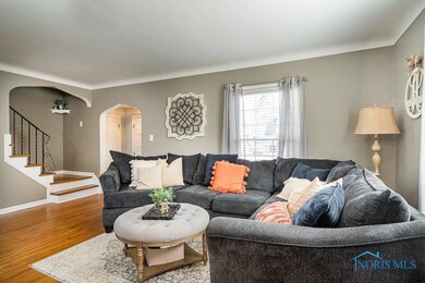 Beautiful setting featuring hardwood landing and s