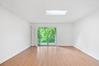 The skylight provides diffused natural light
