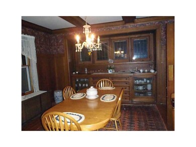 Formal Dining Room. Built in Hutch - leaded glass 