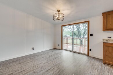 Unfurnished dining area with light hardwood / wood