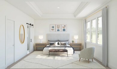 Primary suite with crown moulding