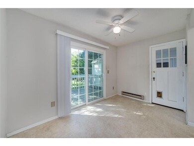 You can walk out to the deck from the dining area.
