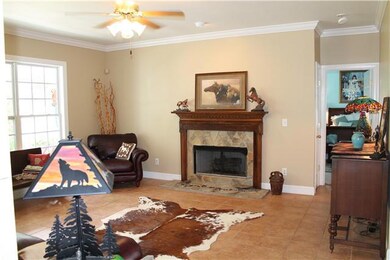 Stone fireplace surround
