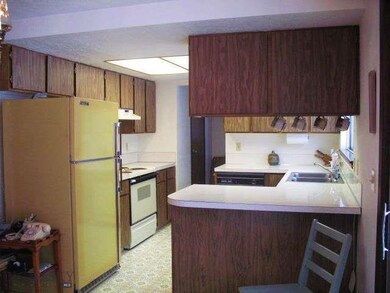Well-planned kitchen.  View of backyard.