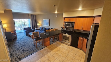 Kitchen featuring stainless steel appliances, open