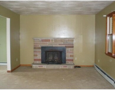 Living Room. Living room with stone fireplace