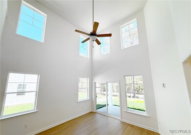 Spacious two-story family room.