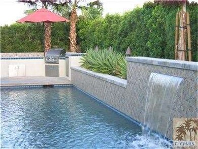 Pool with waterfall