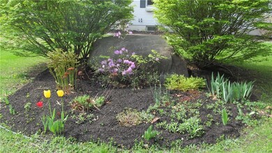 Pretty flowers among the landscaping.