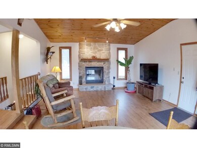 Stone fireplace w/new insert & blower