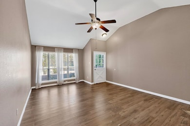 vaulted ceilings and lots of lights