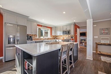 HUGE, oversided island with quartz top.