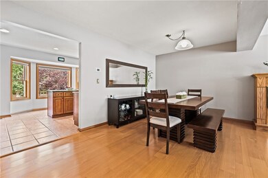 The dining area offers a nice space to enjoy a hom