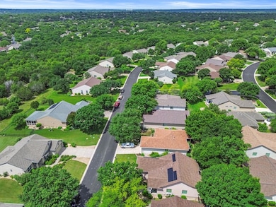 Aerial perspective of suburban area