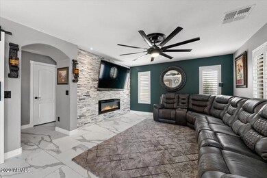 Family Room w/Beautiful Stone Wall