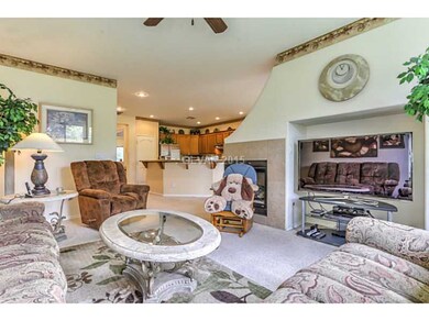 Family Room. Large Family Room W/ 2 Way Fireplace