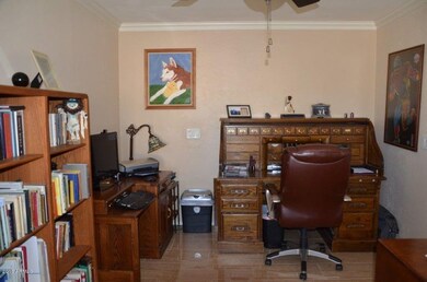 Office with french door entry