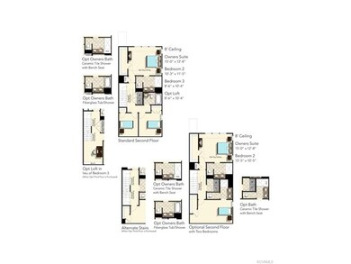 Optional Second floor Layout with the two opt Bath
