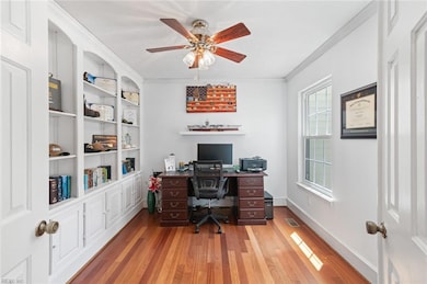 Downstairs Office with Built In Shelving