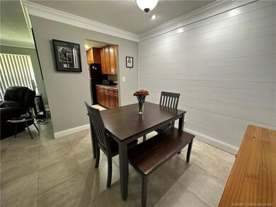 Shiplap accent wall in dining room