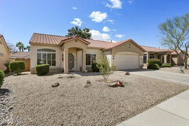 Desert landscaped front yard