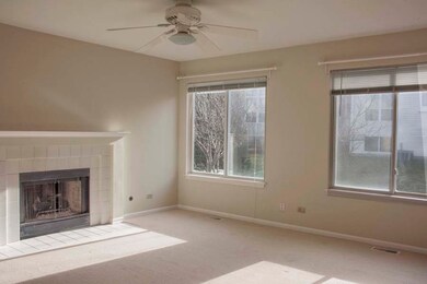 Fireplace, Ceiling fan, 2 large window