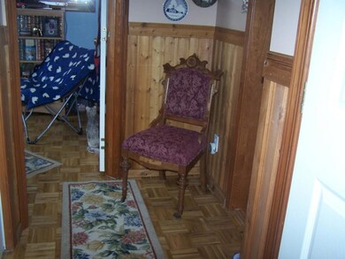 Nice custom flooring in hallway, and...