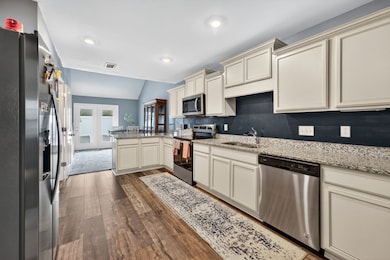 Kitchen into dining room