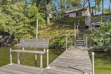 Dock and cabin from lake.
