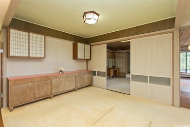 Dining area. All original hardwood floors under th