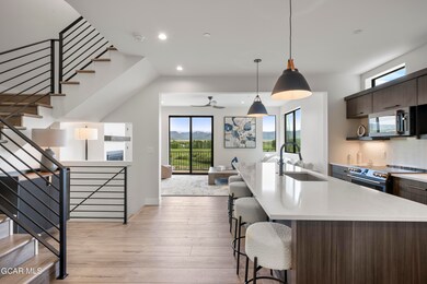 Kitchen into living room