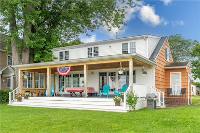 A few steps to swim, and a few to covered porch