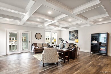 The Family Room includes a beautiful coffered ceil